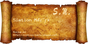 Simtion Márk névjegykártya