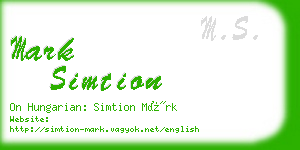 mark simtion business card